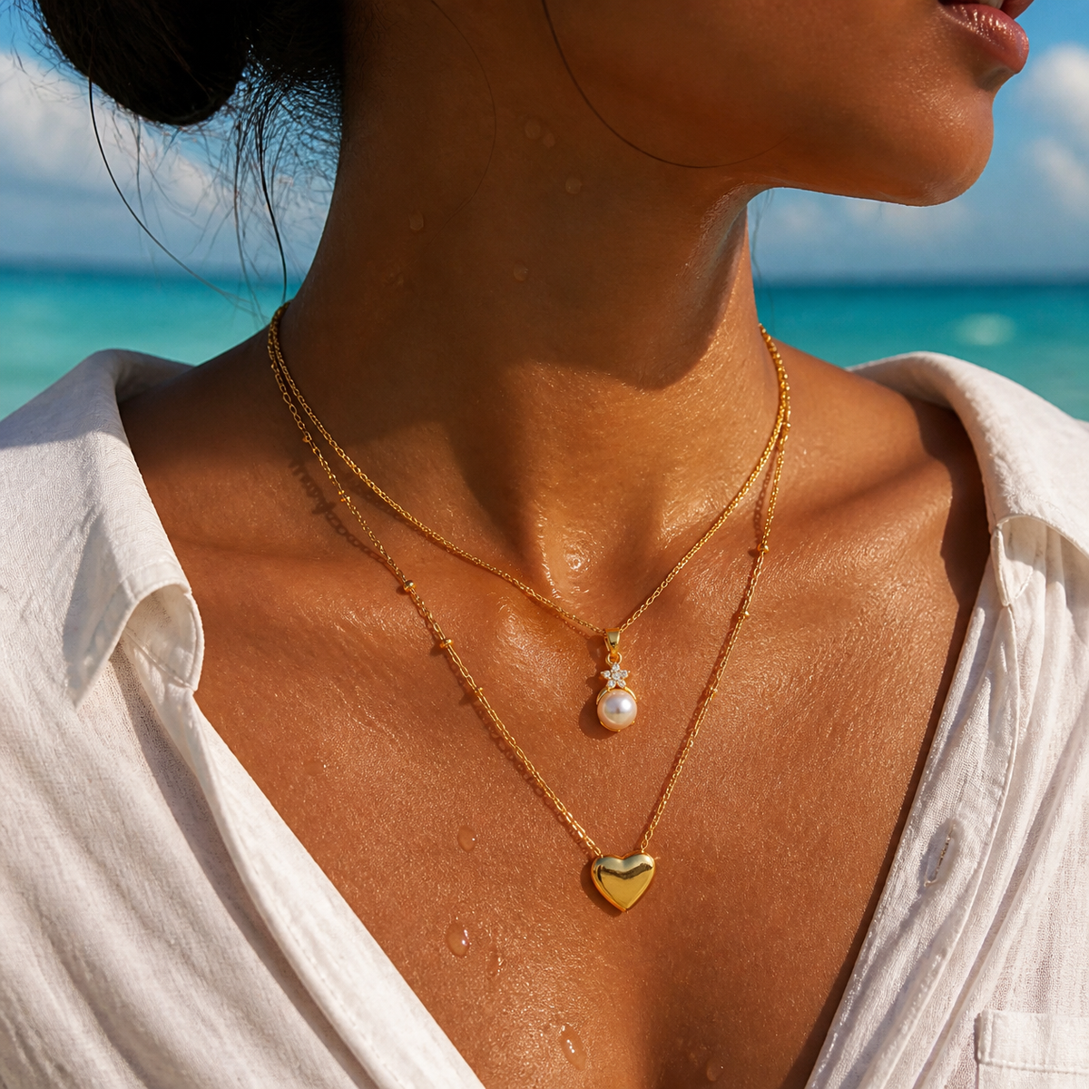 Gold necklaces collection