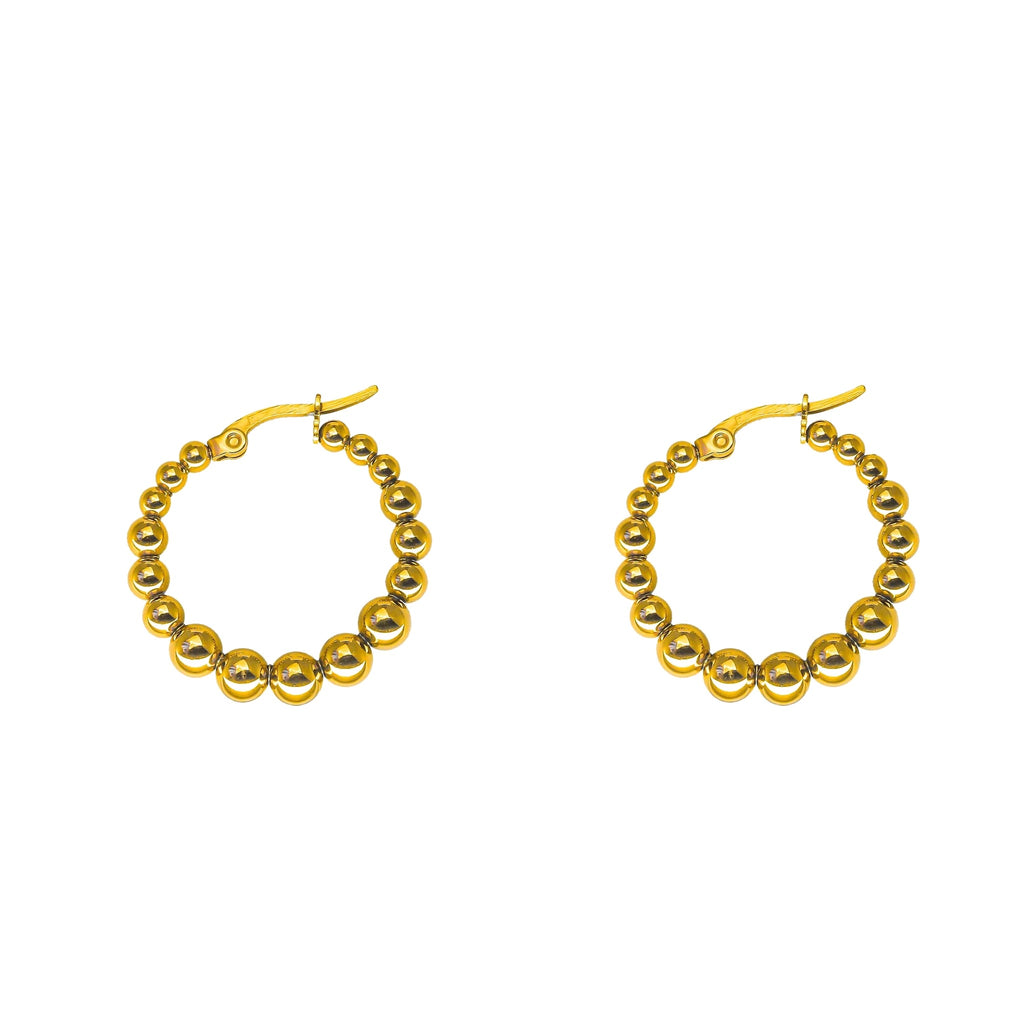 Beaded Bubble Hoops size