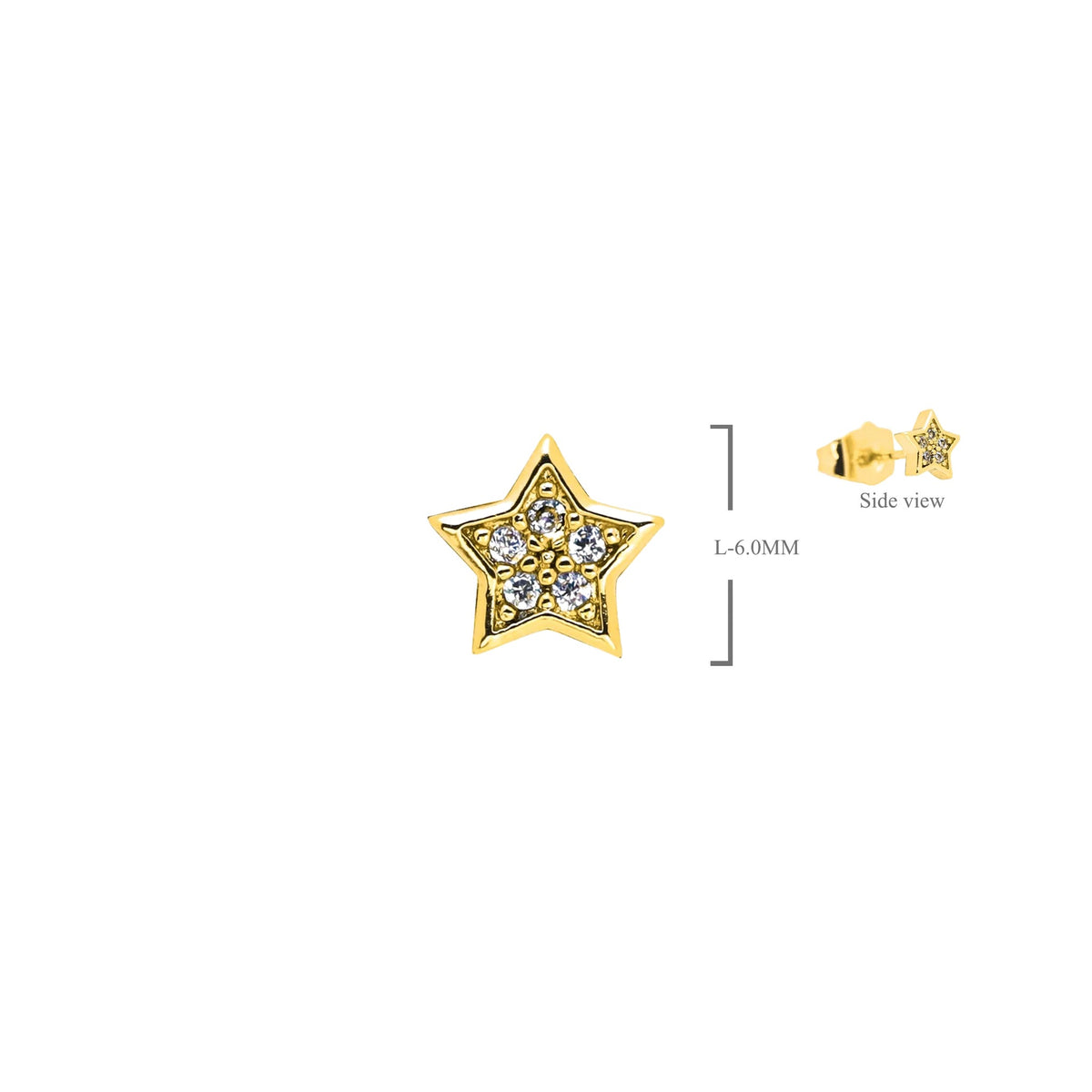 Sparkle Star Stud Earrings detail