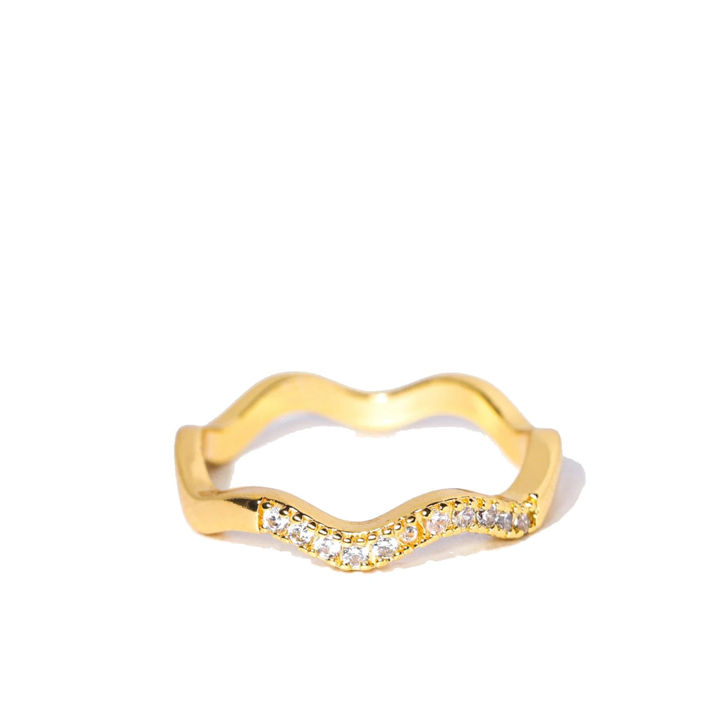 Textured Band Ring in gold tone
