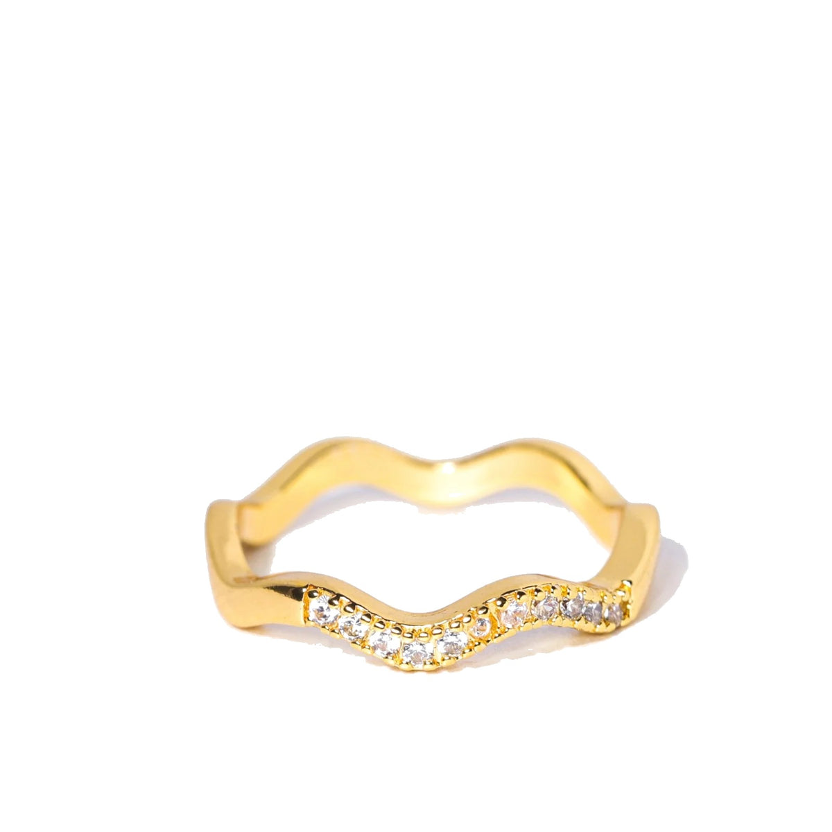Textured Band Ring in gold tone