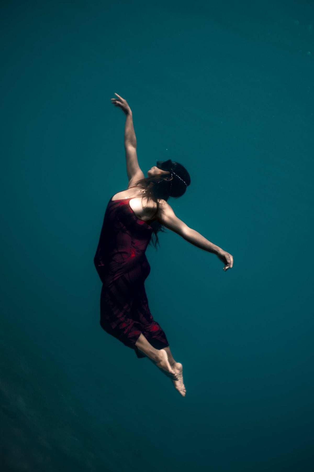 Kaye moving gracefully underwater in Mabini, Batangas